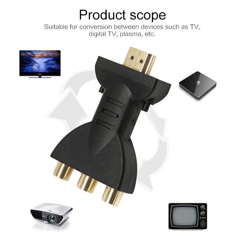    HDMI to 3 RGB RCA ݵ AV Ʈ , HDTV DVD  ȣ, 720P, 1080P